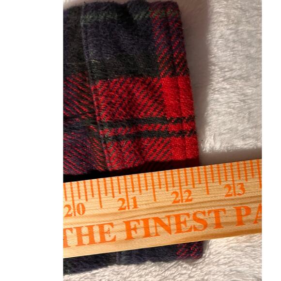 American Eagle Men’s XL Plaid Flannel Hooded Shirt Red Navy Button Front - Picture 8 of 9